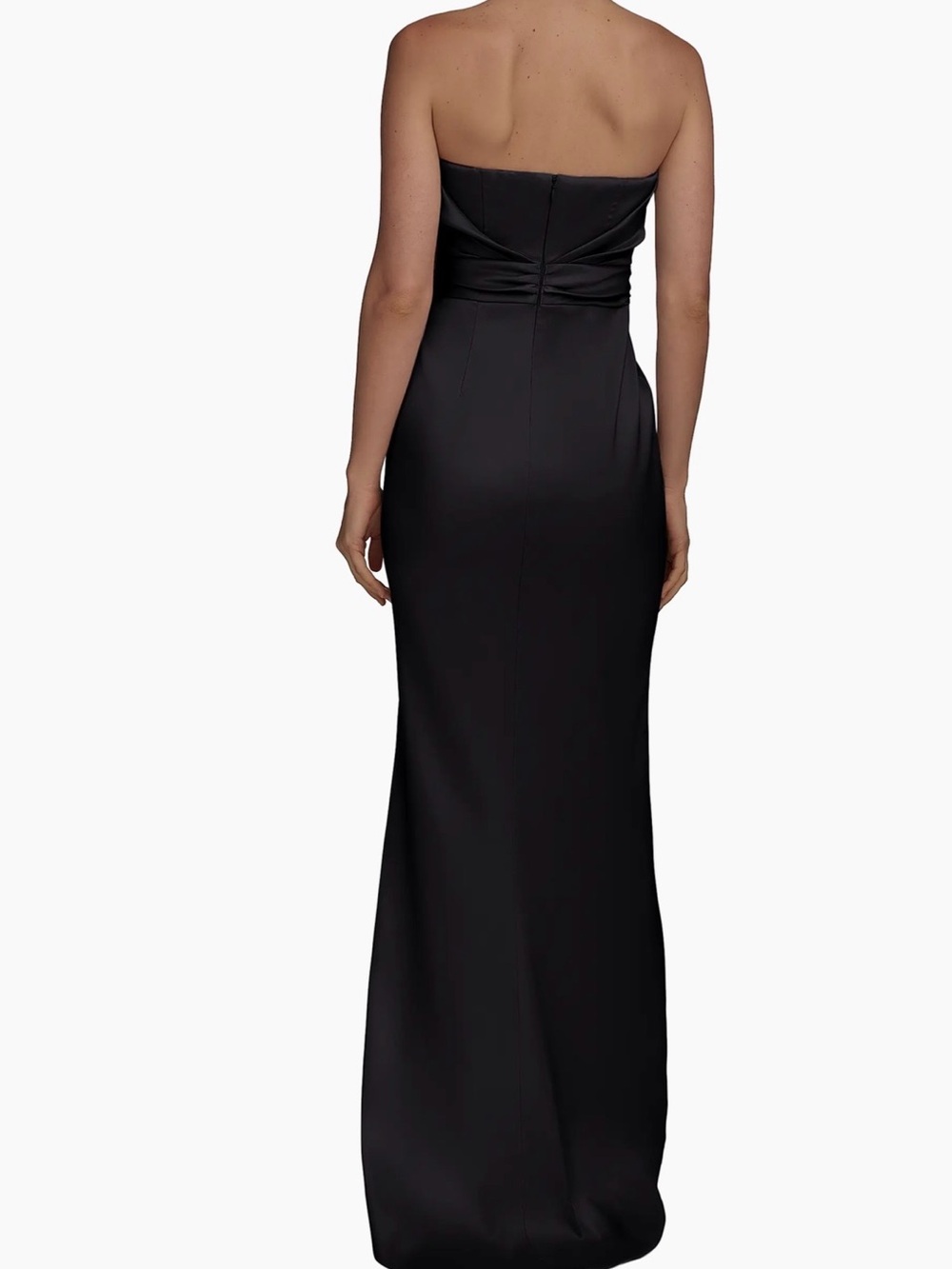 Donna Karan Asymmetric Strapless Satin Gown Sz 8 - Picture 4 of 11